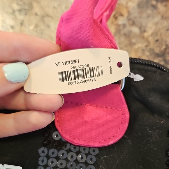 Victoria's Secret Black Sequin Tote with Hot Pink Trim - Picture 2 of 5